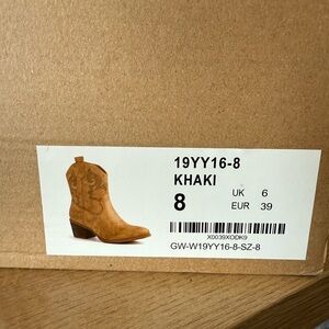 Global Win Khaki Ankle Boots